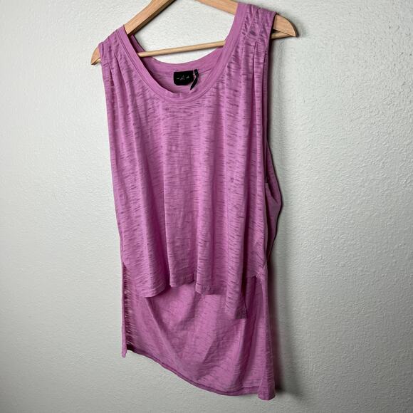 Urban Outfitters Out From Under Small Pink Burn Out Oversized High Low Tank Top - Picture 5 of 7